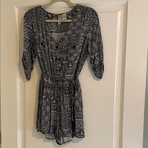 Mimi Chica Black and White Patterned Romper